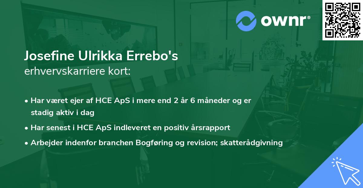 Josefine Ulrikka Errebo's erhvervskarriere kort