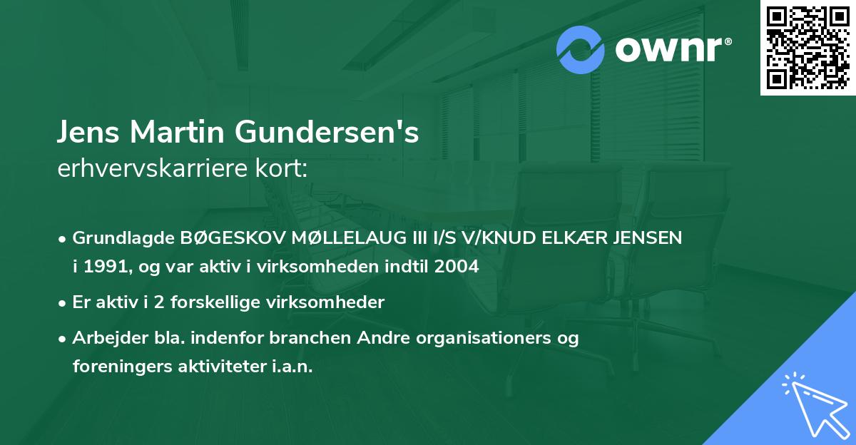 Jens Martin Gundersen's erhvervskarriere kort