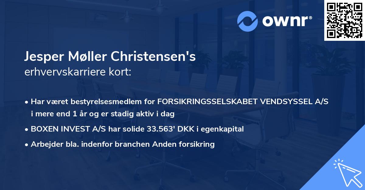 Jesper Møller Christensen's erhvervskarriere kort