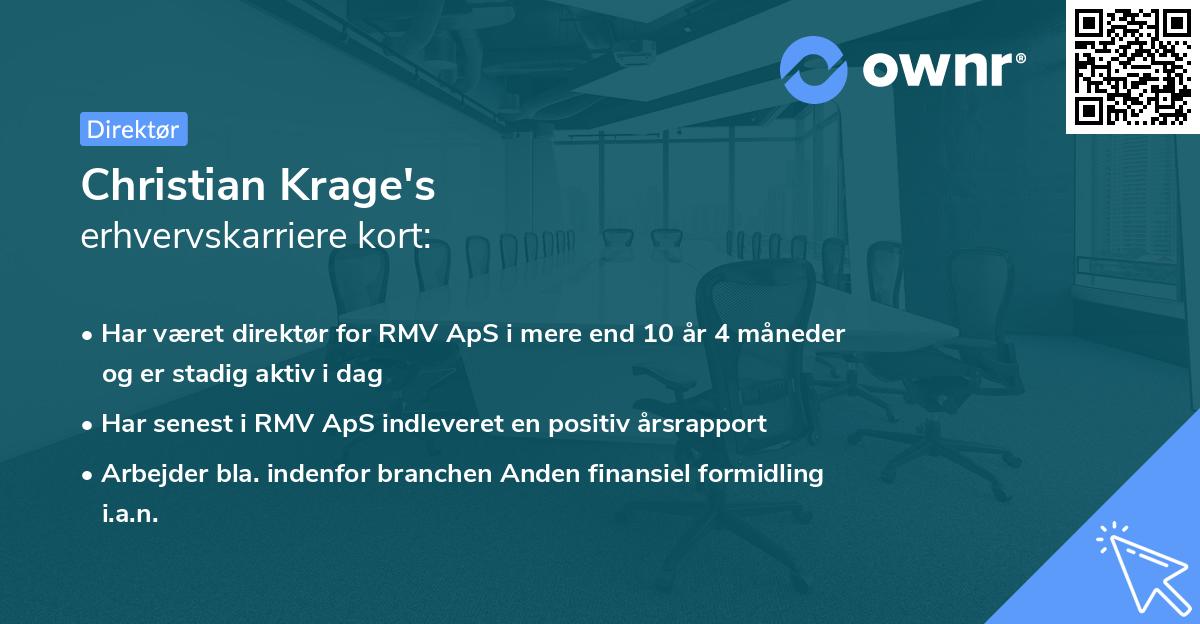 Christian Krage's erhvervskarriere kort