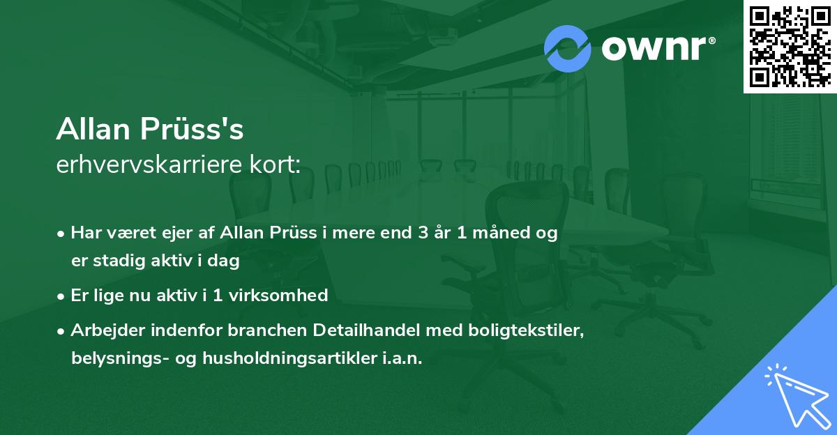 Allan Prüss's erhvervskarriere kort