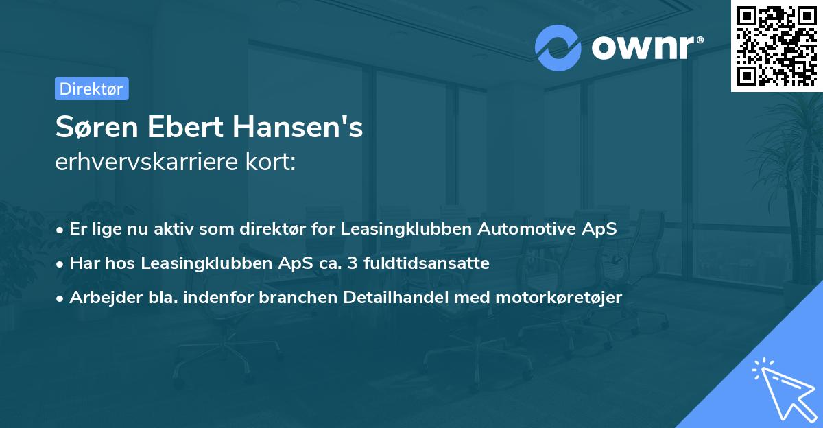 Søren Ebert Hansen's erhvervskarriere kort
