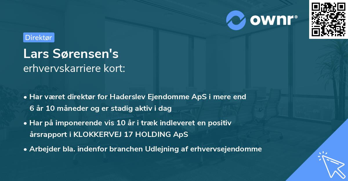 Lars Sørensen's erhvervskarriere kort