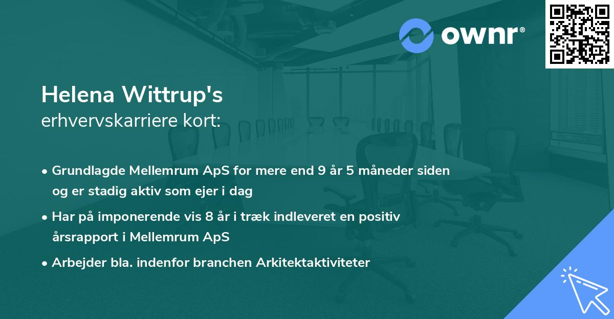 Helena Wittrup's erhvervskarriere kort