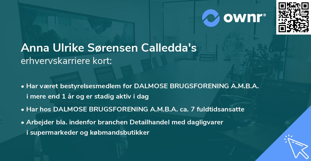 Anna Ulrike Sørensen Calledda's erhvervskarriere kort