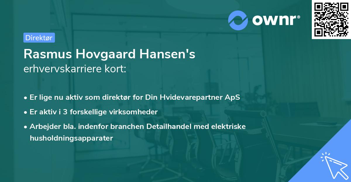 Rasmus Hovgaard Hansen's erhvervskarriere kort