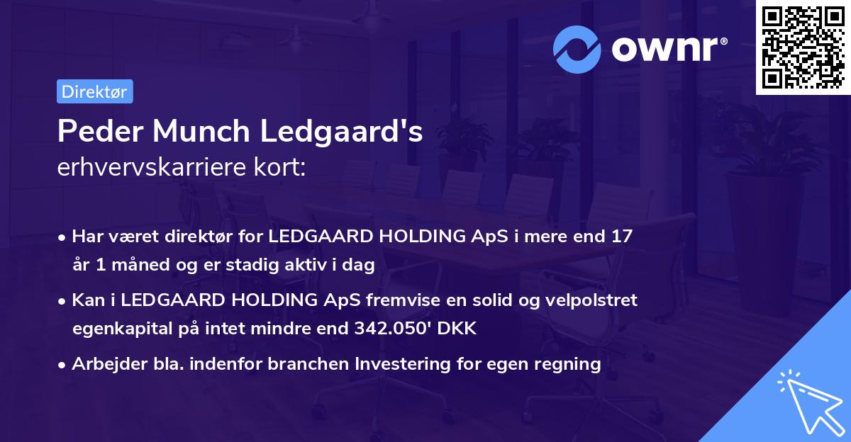 Peder Munch Ledgaard's erhvervskarriere kort
