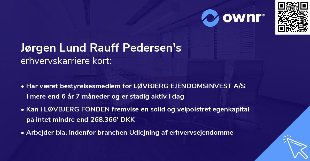 Jørgen Lund Rauff Pedersen's erhvervskarriere kort