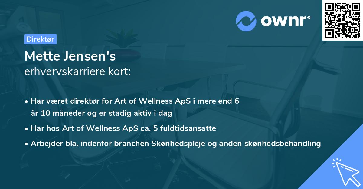 Mette Jensen's erhvervskarriere kort
