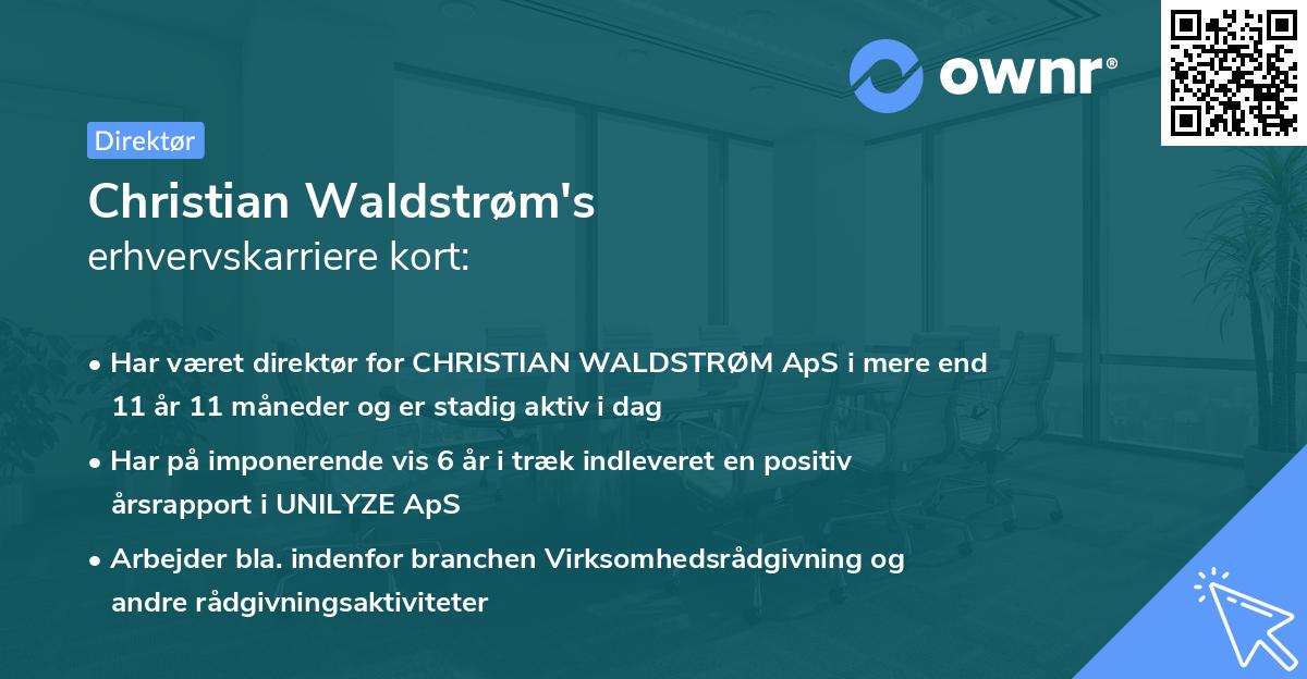 Christian Waldstrøm's erhvervskarriere kort