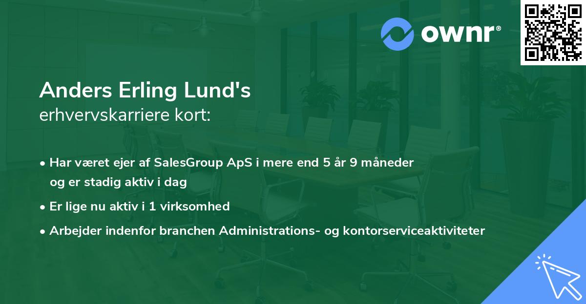 Anders Erling Lund's erhvervskarriere kort