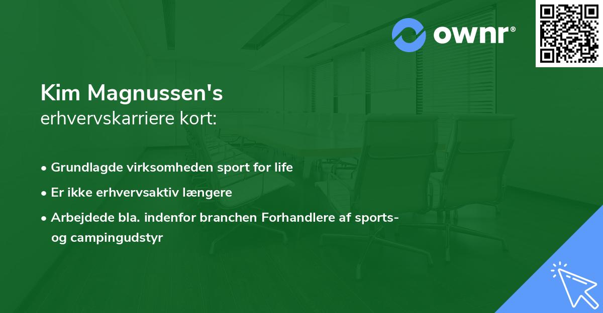 Kim Magnussen's erhvervskarriere kort