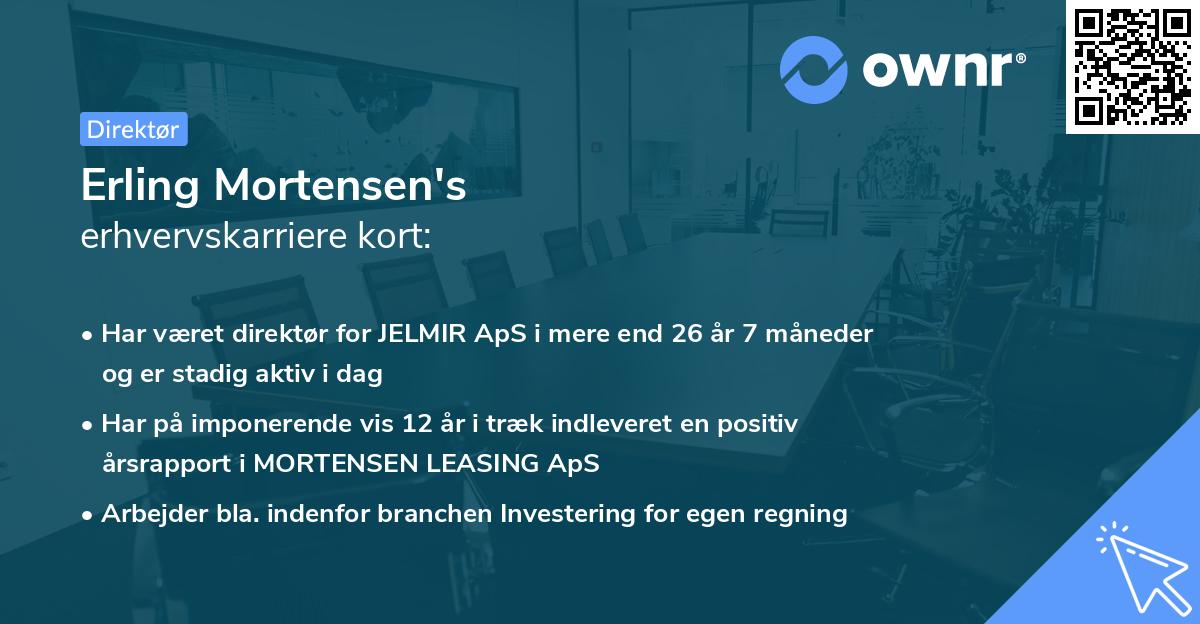 Erling Mortensen's erhvervskarriere kort