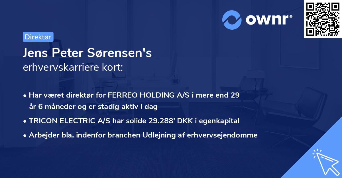 Jens Peter Sørensen's erhvervskarriere kort