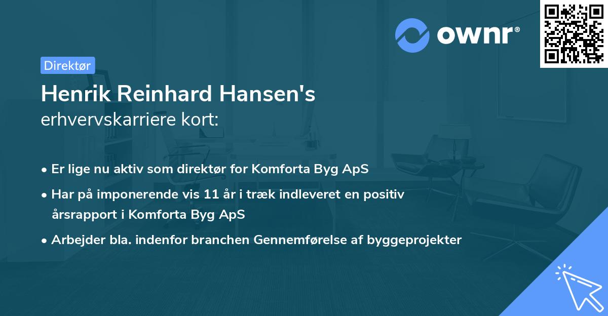 Henrik Reinhard Hansen's erhvervskarriere kort