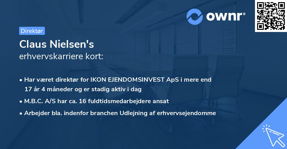 Claus Nielsen's erhvervskarriere kort