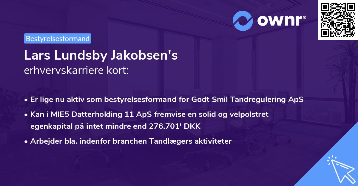 Lars Lundsby Jakobsen's erhvervskarriere kort