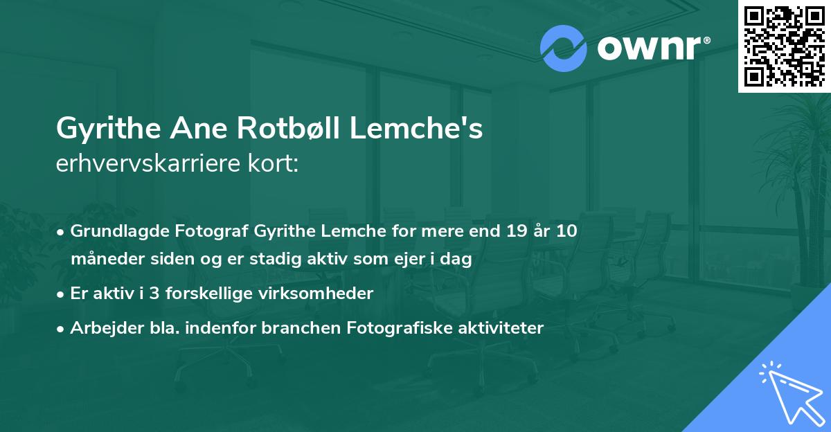 Gyrithe Ane Rotbøll Lemche's erhvervskarriere kort
