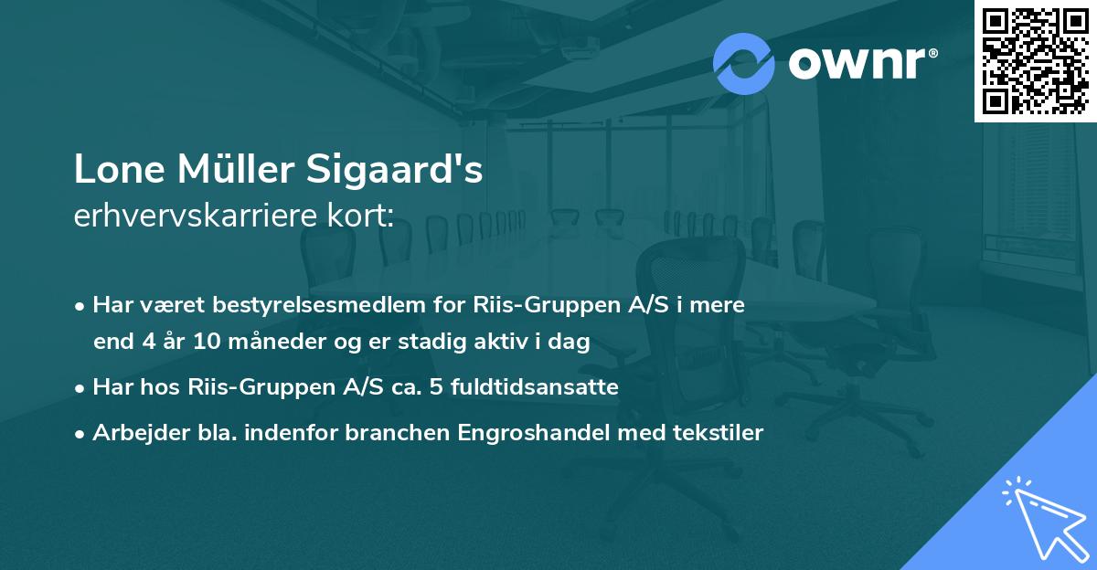 Lone Müller Sigaard's erhvervskarriere kort