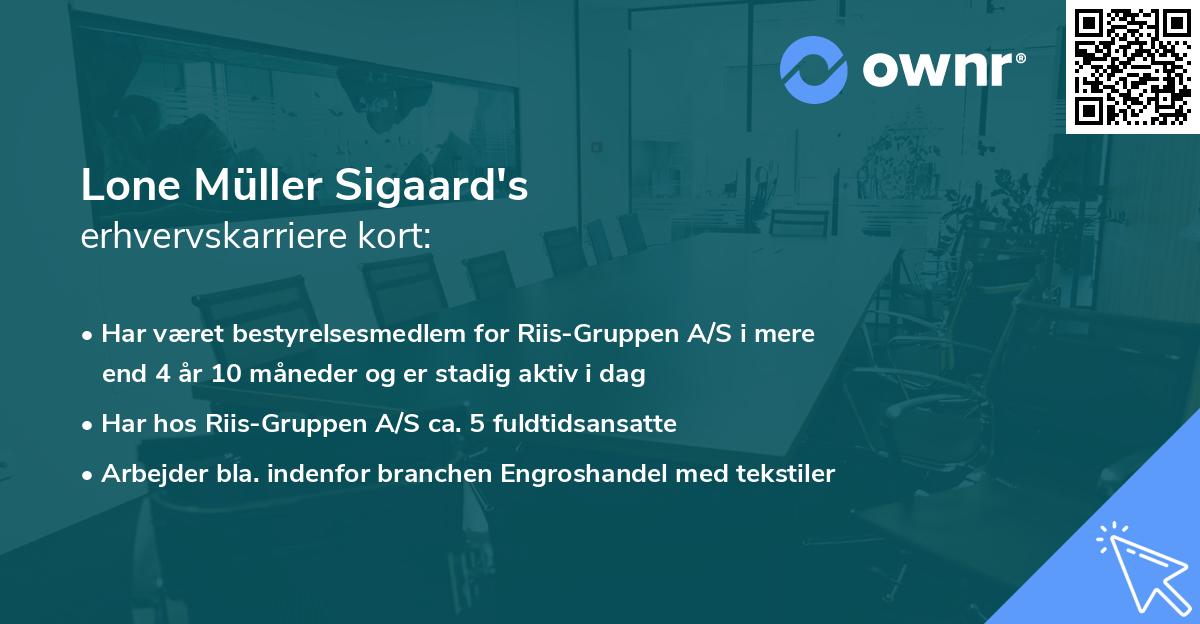 Lone Müller Sigaard's erhvervskarriere kort