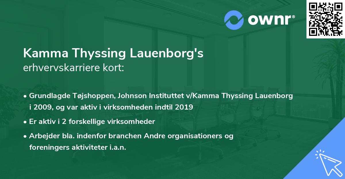 Kamma Thyssing Lauenborg's erhvervskarriere kort