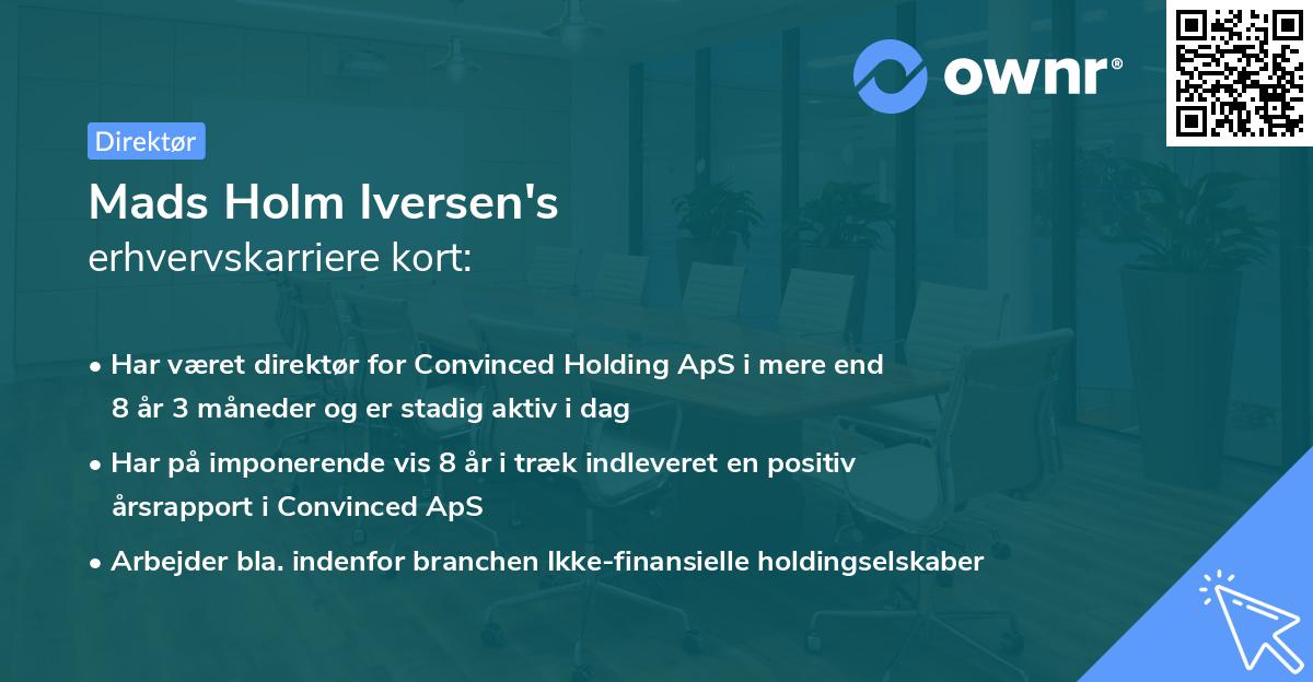 Mads Holm Iversen's erhvervskarriere kort