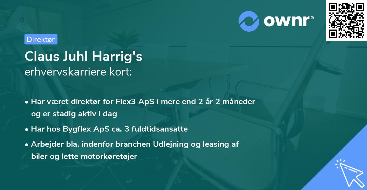 Claus Juhl Harrig's erhvervskarriere kort
