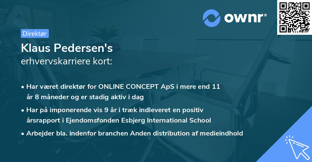 Klaus Pedersen's erhvervskarriere kort