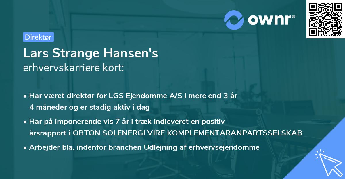 Lars Strange Hansen's erhvervskarriere kort