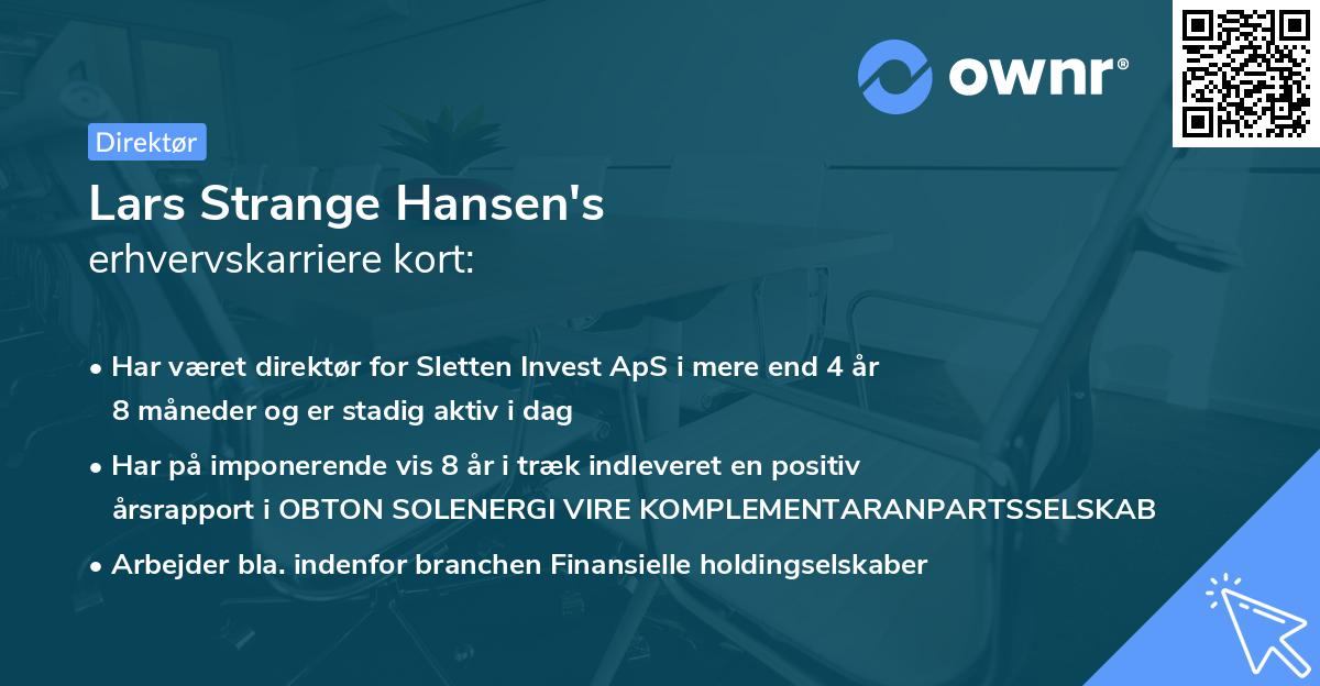 Lars Strange Hansen's erhvervskarriere kort