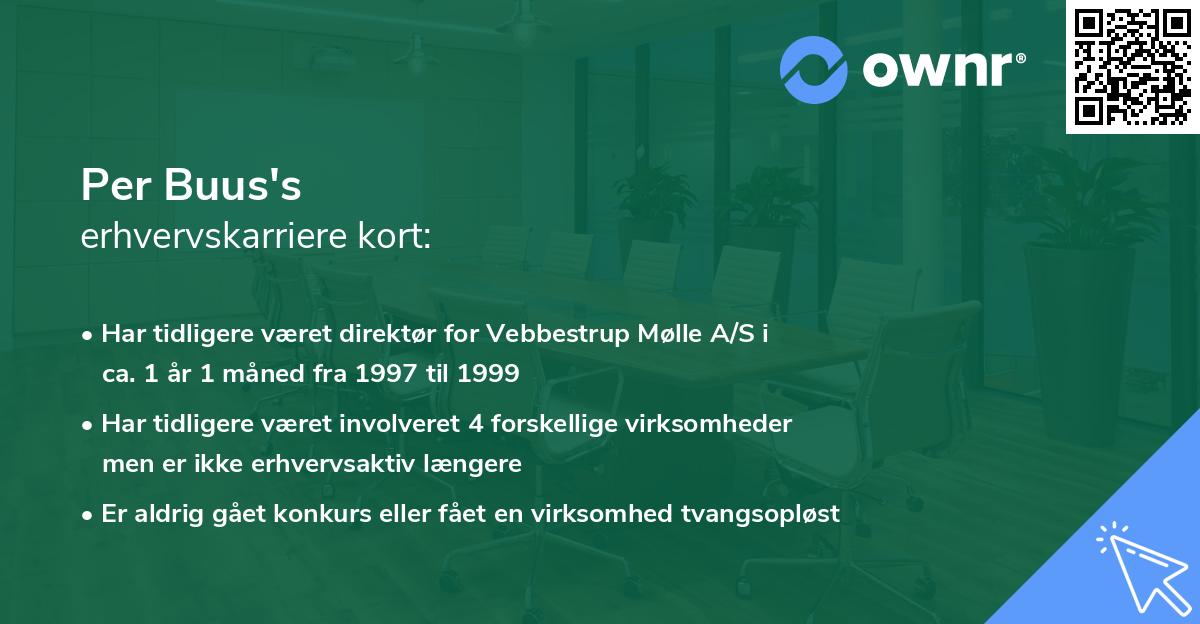 Per Buus's erhvervskarriere kort