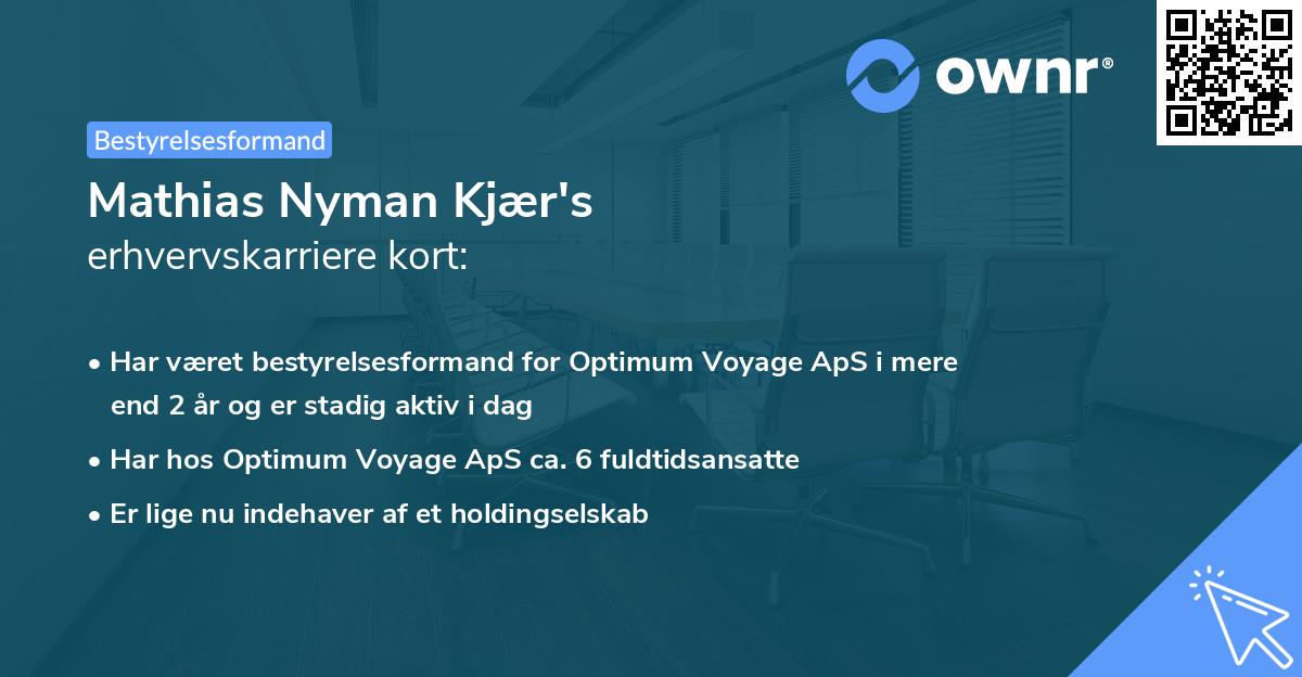 Mathias Nyman Kjær's erhvervskarriere kort