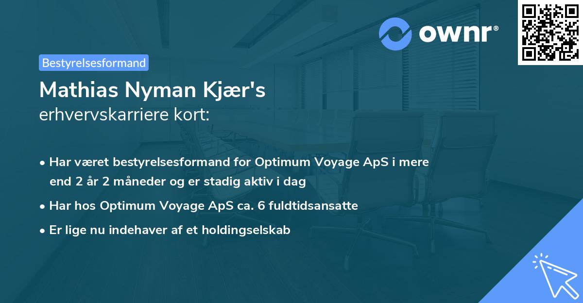 Mathias Nyman Kjær's erhvervskarriere kort