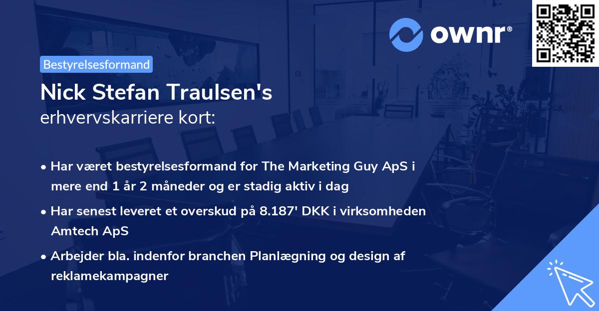 Nick Stefan Traulsen's erhvervskarriere kort