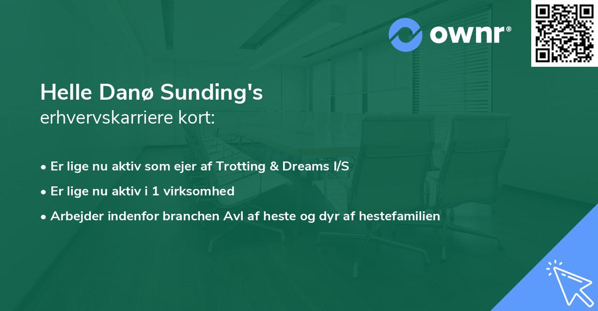 Helle Danø Sunding's erhvervskarriere kort