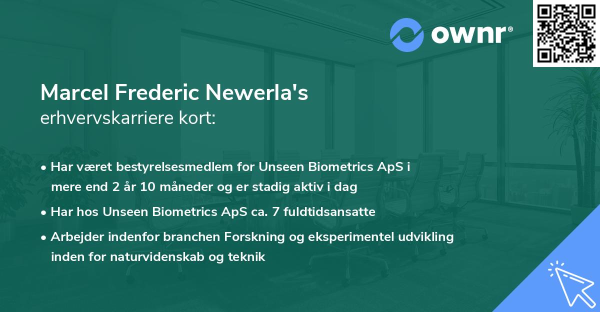 Marcel Frederic Newerla's erhvervskarriere kort