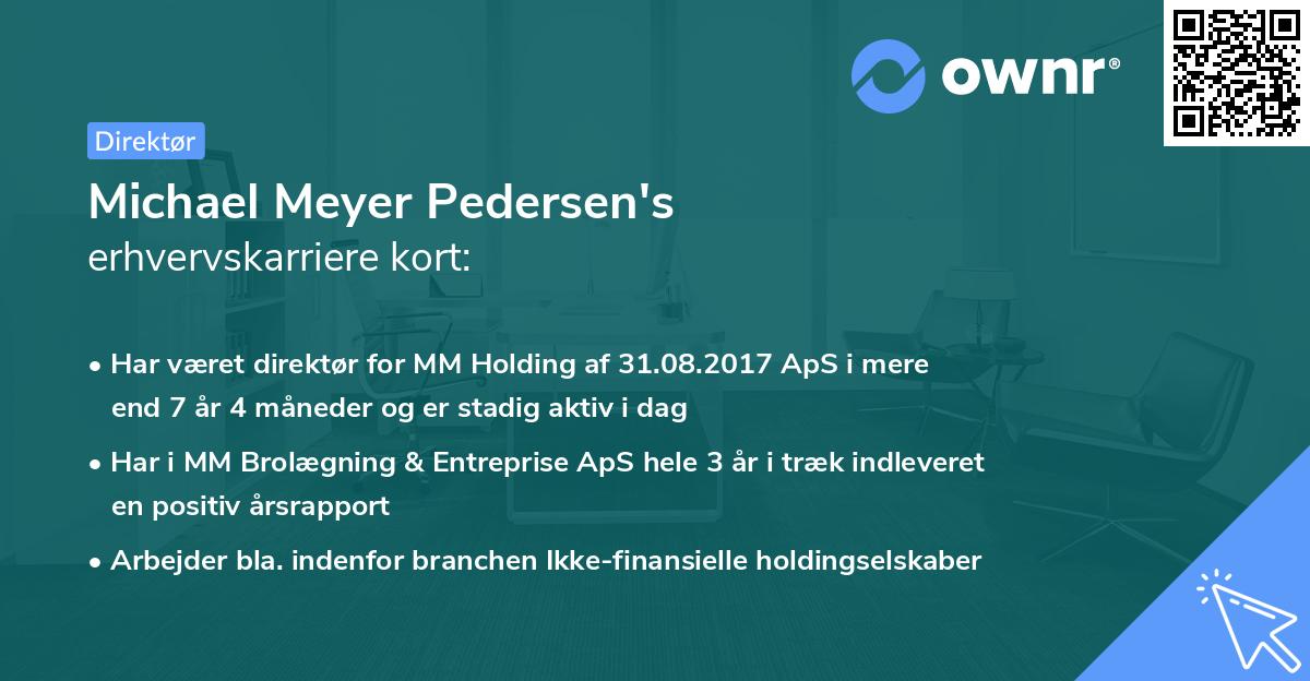 Michael Meyer Pedersen's erhvervskarriere kort