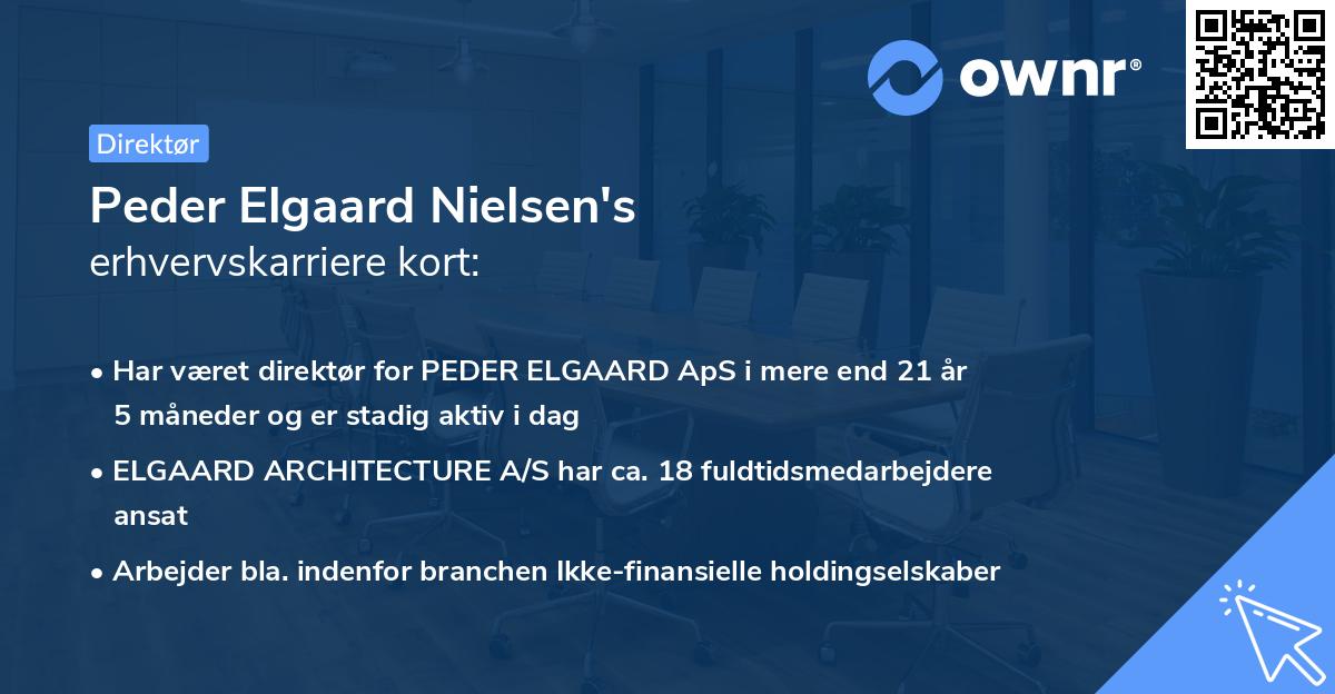Peder Elgaard Nielsen's erhvervskarriere kort