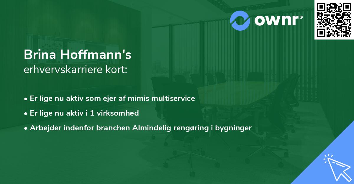 Brina Hoffmann's erhvervskarriere kort