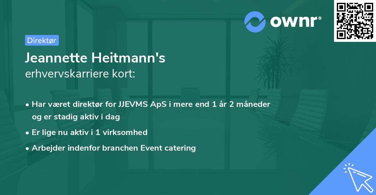 Jeannette Heitmann's erhvervskarriere kort