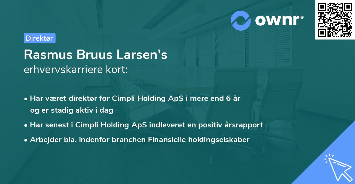 Rasmus Bruus Larsen's erhvervskarriere kort
