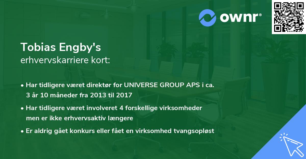 Tobias Engby's erhvervskarriere kort