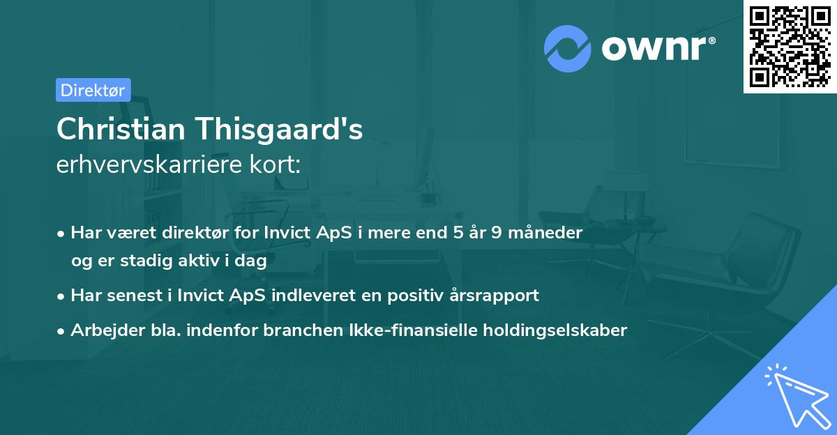 Christian Thisgaard's erhvervskarriere kort