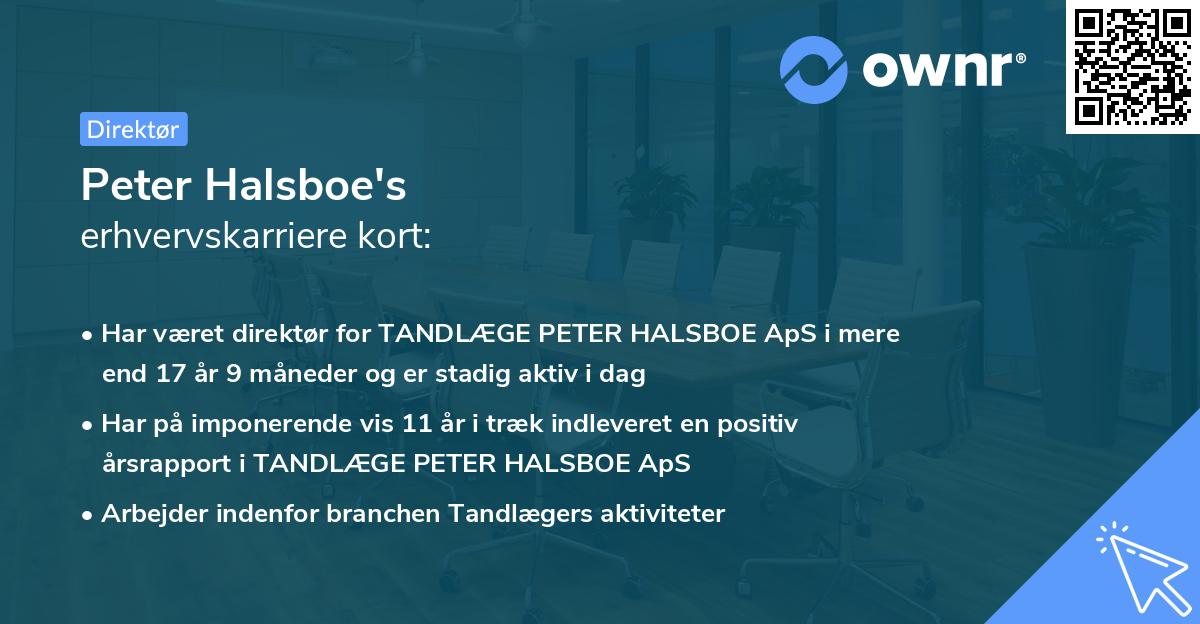 Peter Halsboe's erhvervskarriere kort