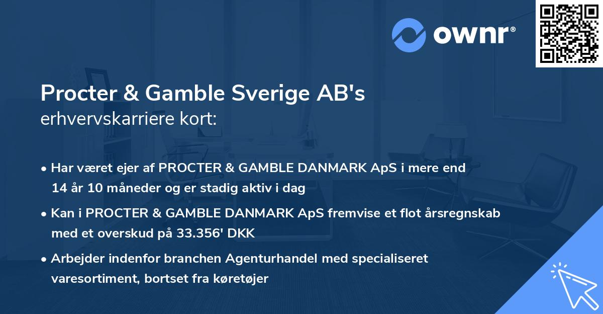 Procter & Gamble Sverige AB's erhvervskarriere kort