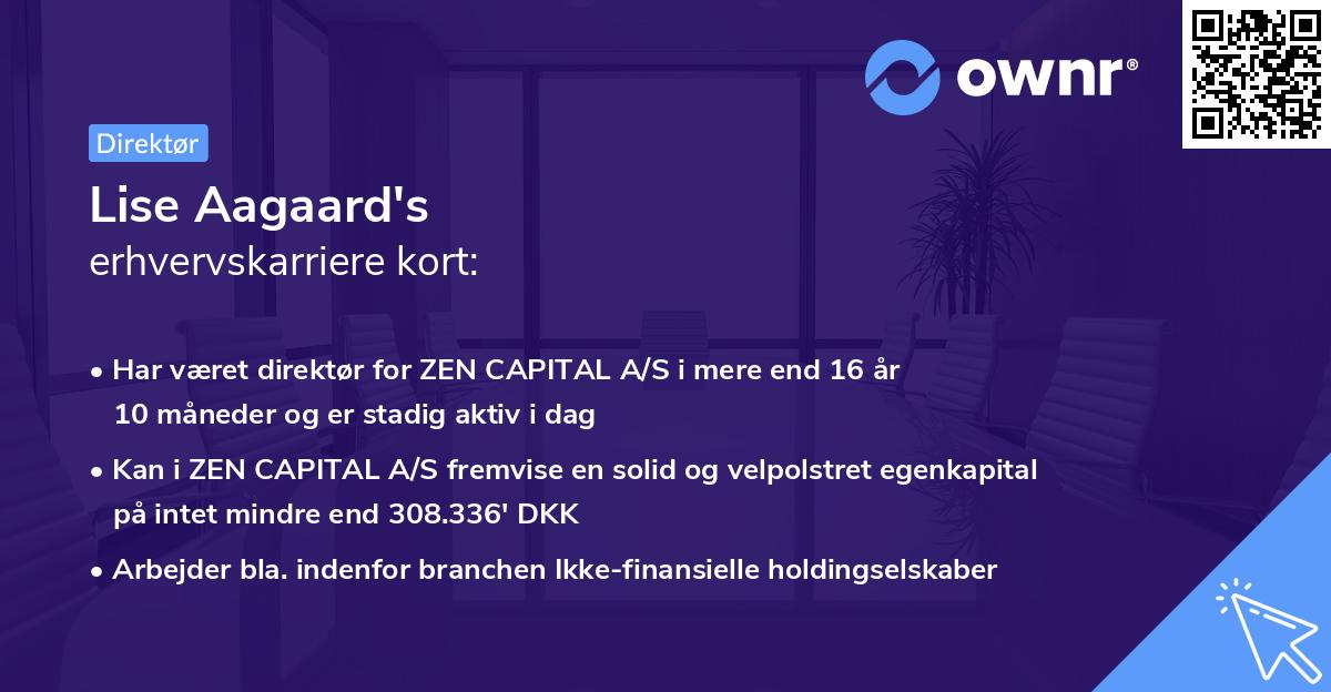 Lise Aagaard's erhvervskarriere kort