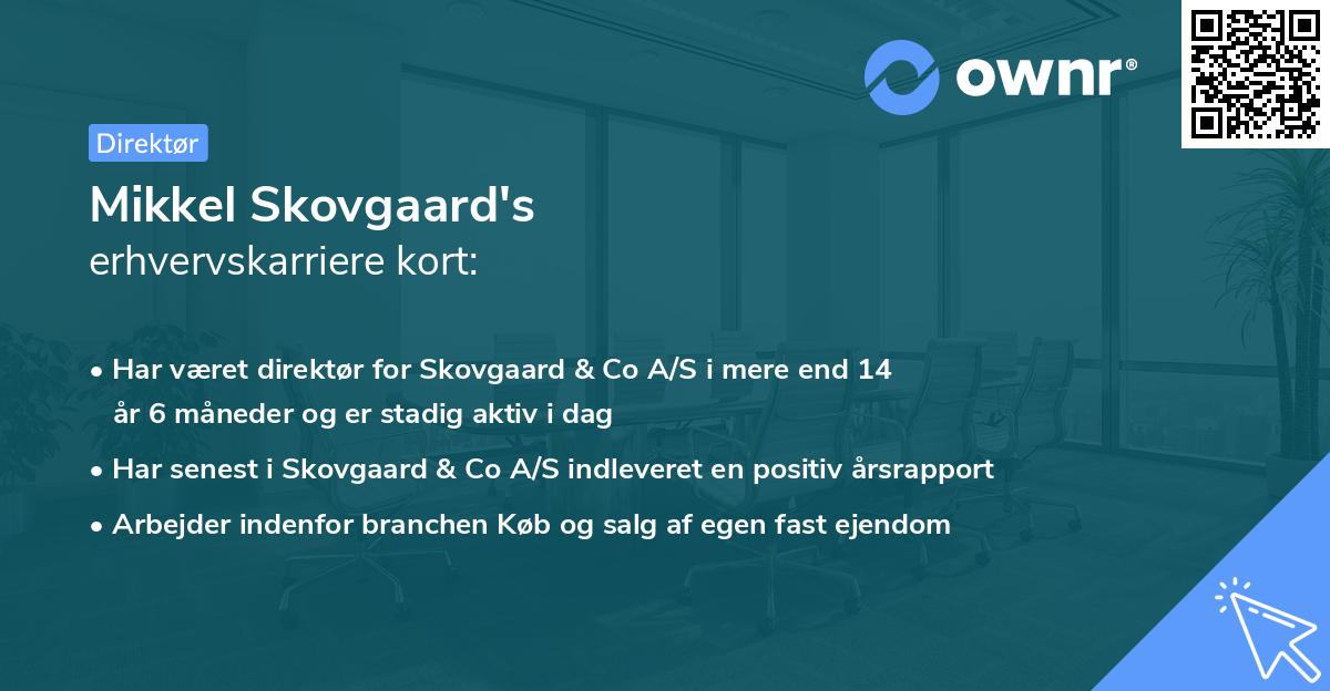 Mikkel Skovgaard's erhvervskarriere kort