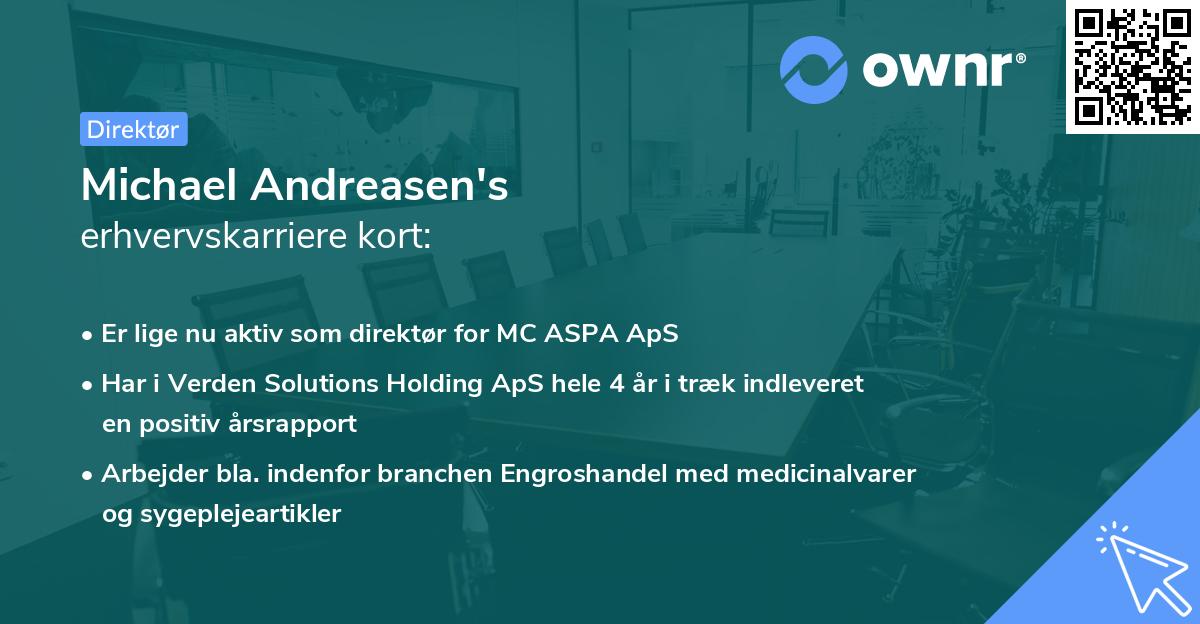 Michael Andreasen's erhvervskarriere kort