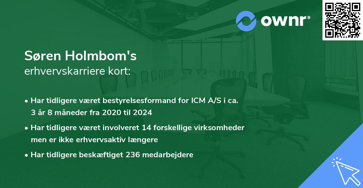 Søren Holmbom's erhvervskarriere kort