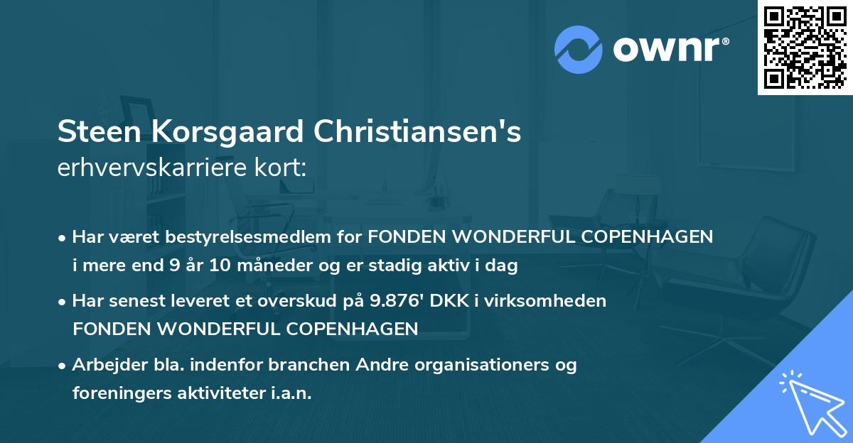 Steen Korsgaard Christiansen's erhvervskarriere kort